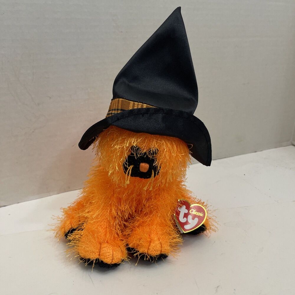 Ty Classic Alacazam The Cat Halloween Orange Plush Witch's Hat Soft 10" Tags
